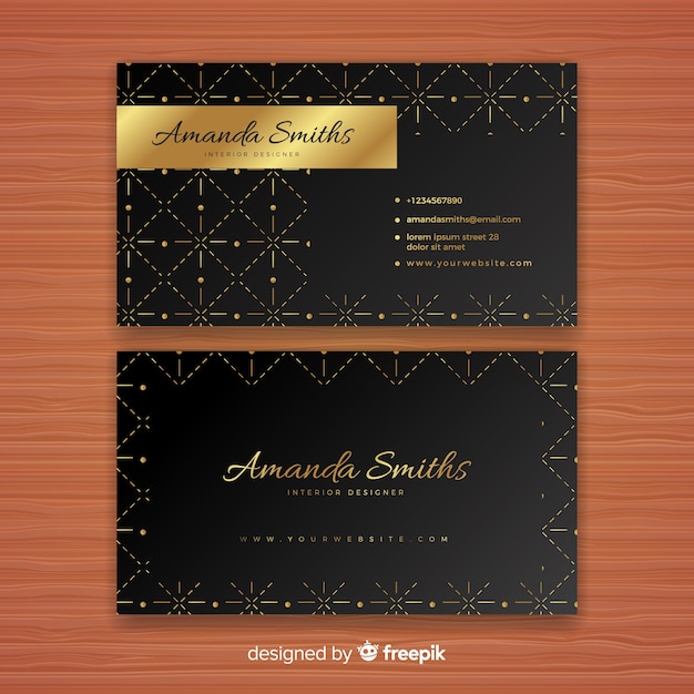 Free vector golden business card template