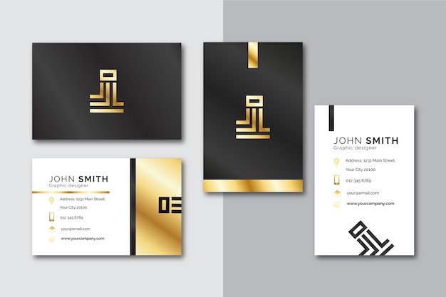 Free vector golden business card template