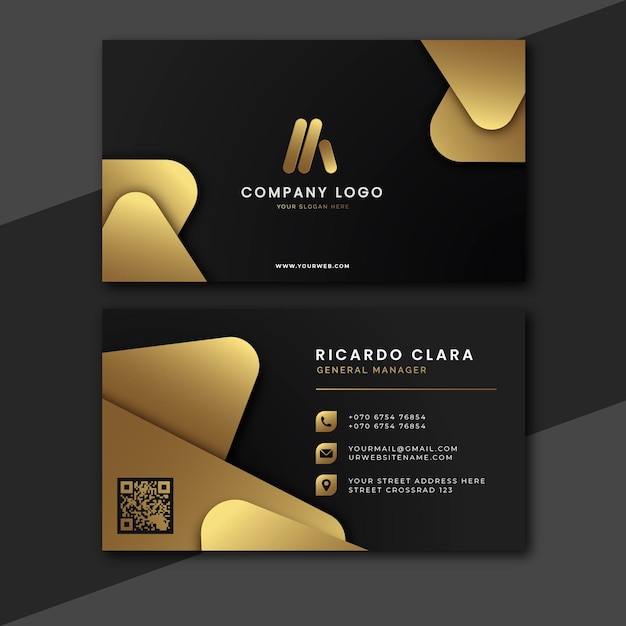 Free vector golden business cards template
