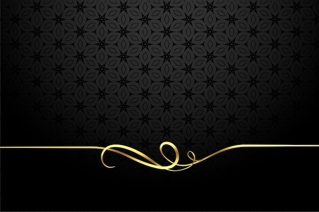 Free vector golden calligraphic swirl border on black background