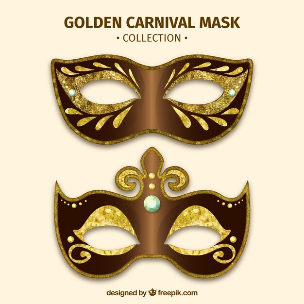 golden carnival mask collection