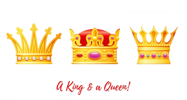 Download Free Golden Cartoon King And Queen Crowns Set Premium Vector Use our free logo maker to create a logo and build your brand. Put your logo on business cards, promotional products, or your website for brand visibility.