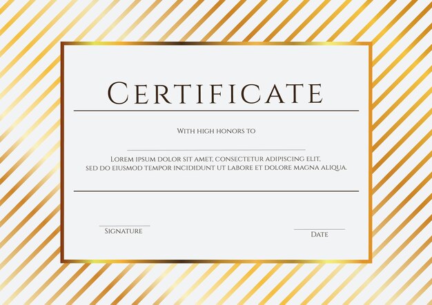 Golden Certificate Template