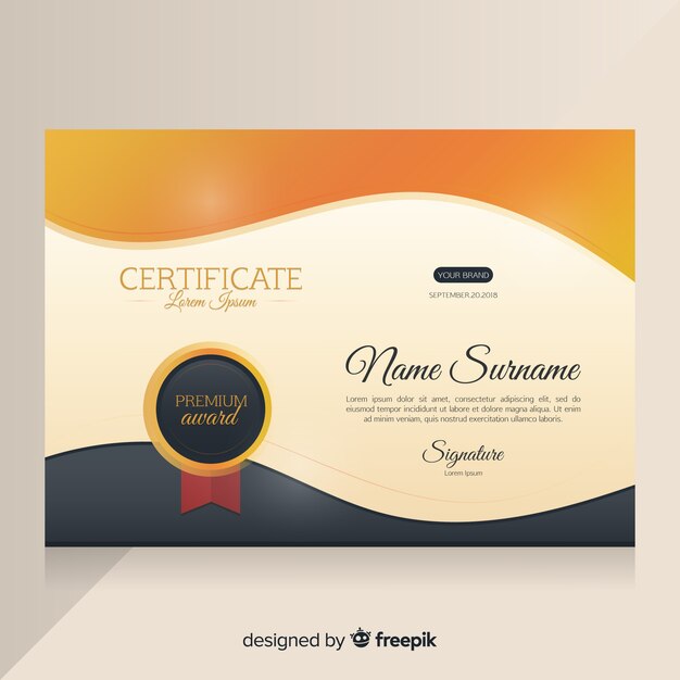 Golden certificate template