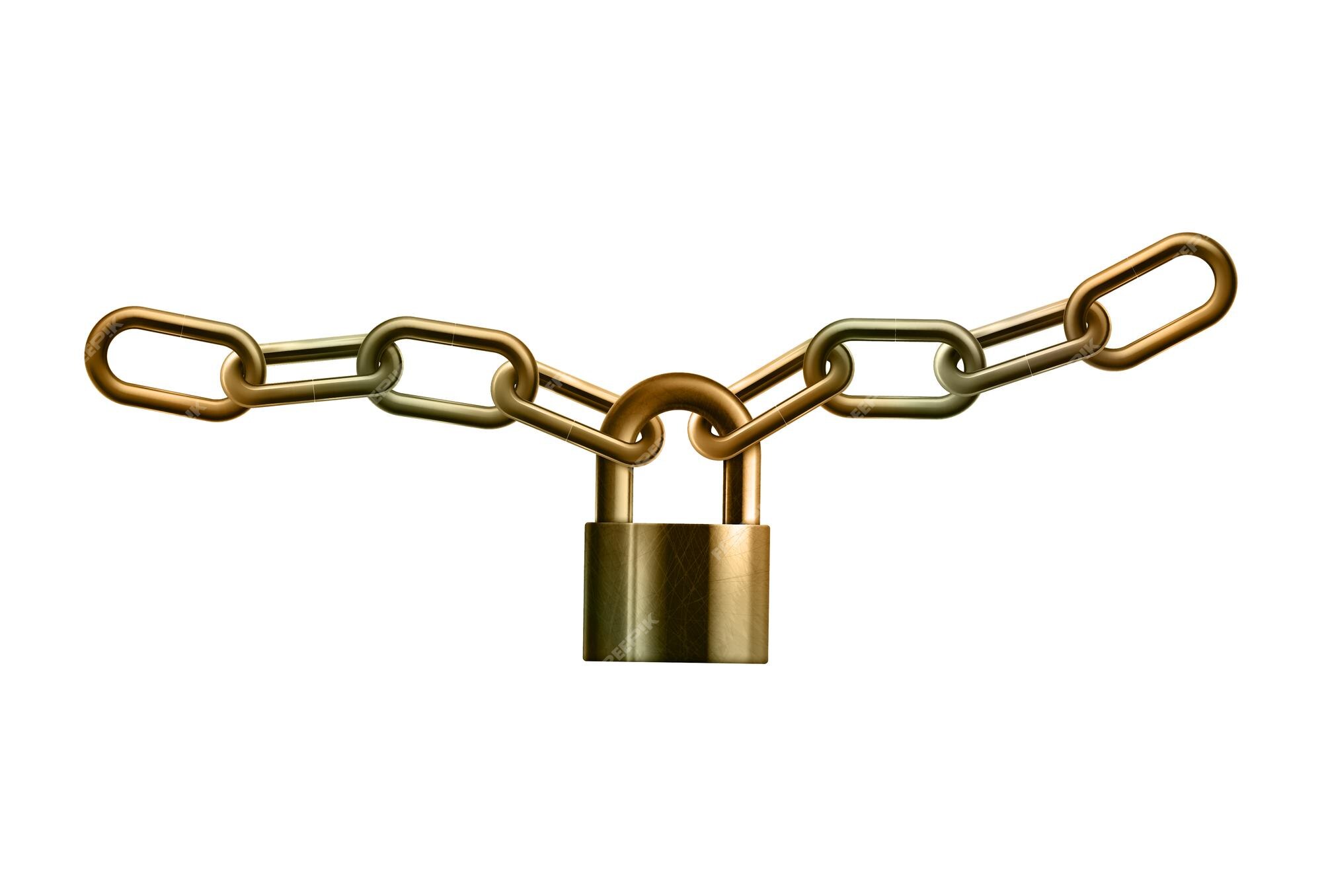 Metal chain and lock Royalty Free Vector Image