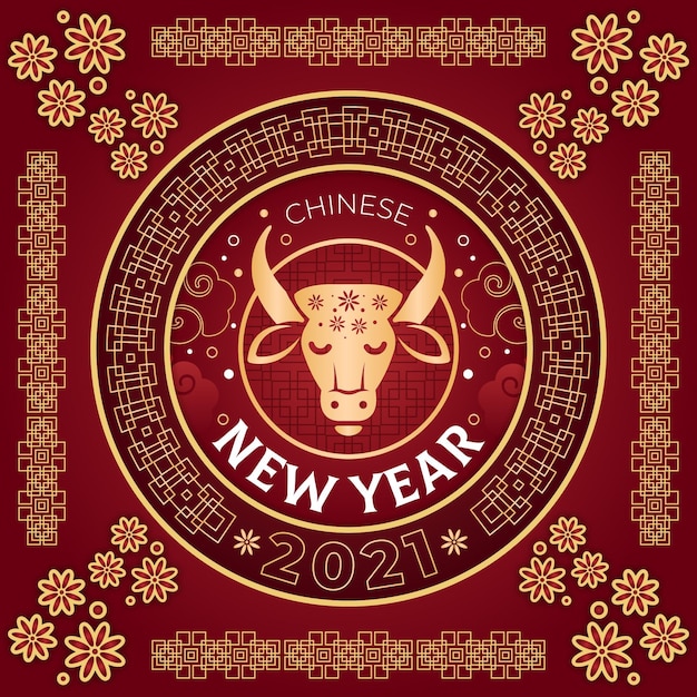 Golden chinese new year 2021