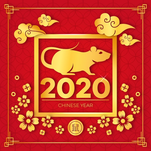 Golden chinese new year concept