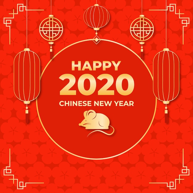 Golden chinese new year concept