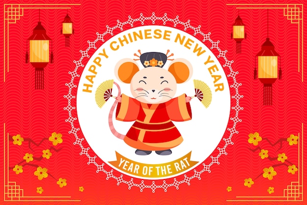 Golden chinese new year concept