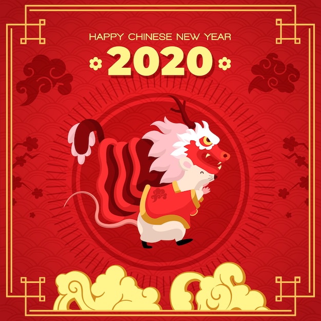 Golden chinese new year concept