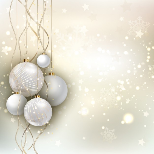 Golden christmas background with baubles