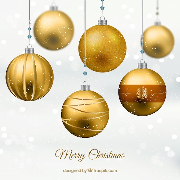 Бесплатное векторное изображение Золотые рождественские шары