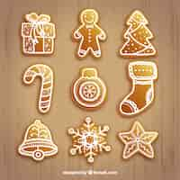 Vettore gratuito golden christmas elements collection