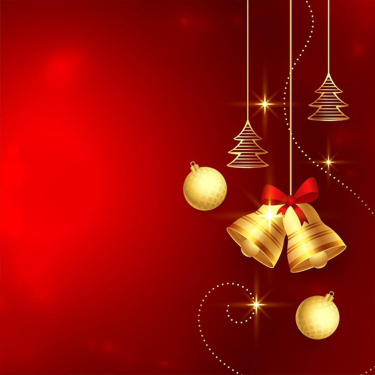 मुफ़्त वेक्टर golden christmas elements with text space on red background