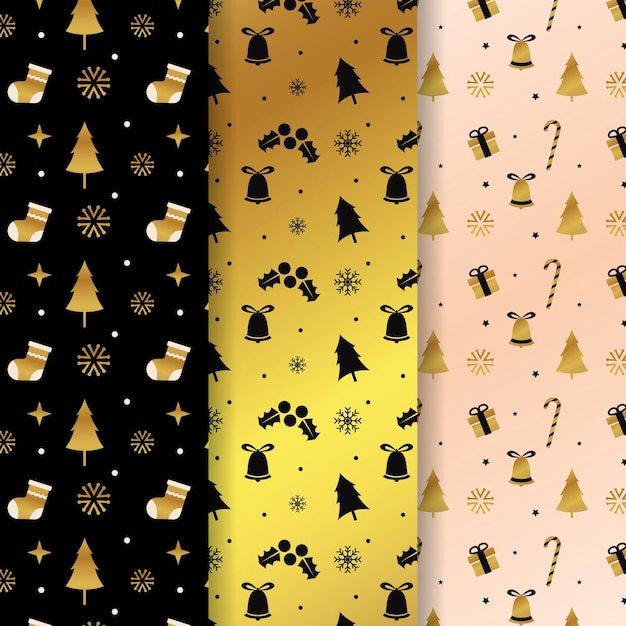 Golden christmas pattern