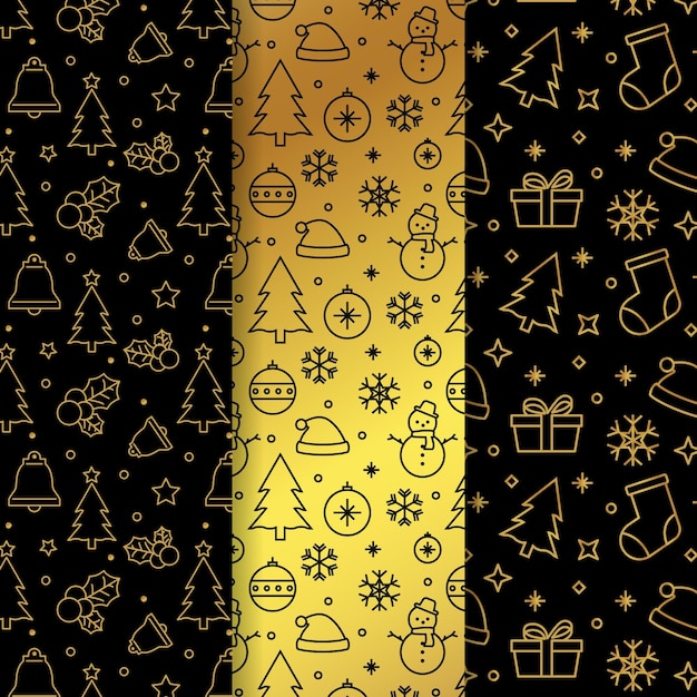 Golden christmas pattern