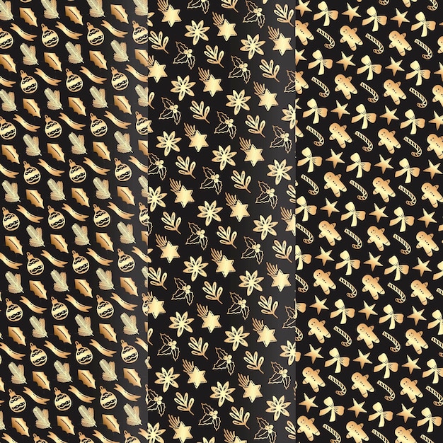 Golden christmas pattern