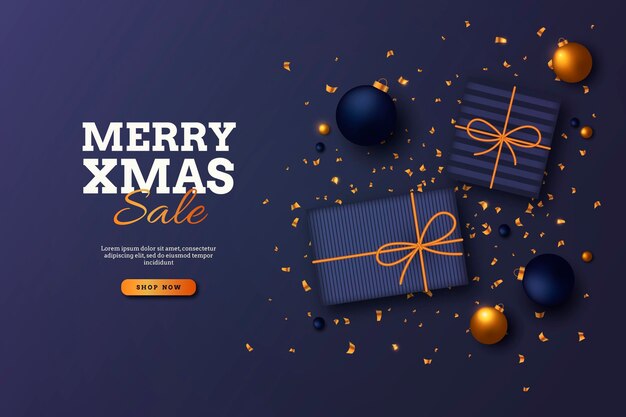 Golden christmas sale template