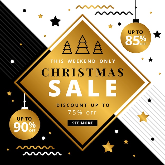 Free vector golden christmas sale