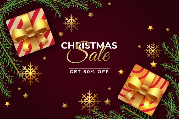 Free vector golden christmas sale