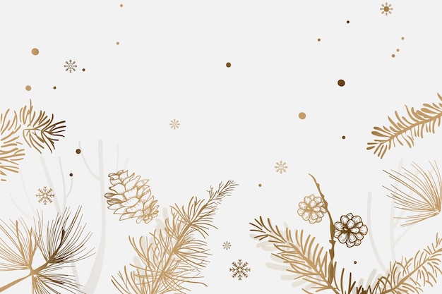 Golden christmas tree festive background