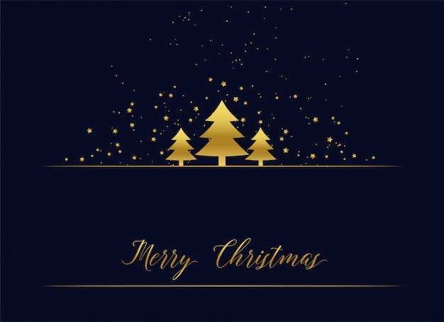 Бесплатное векторное изображение Золотая рождественская елка премиум приветствие