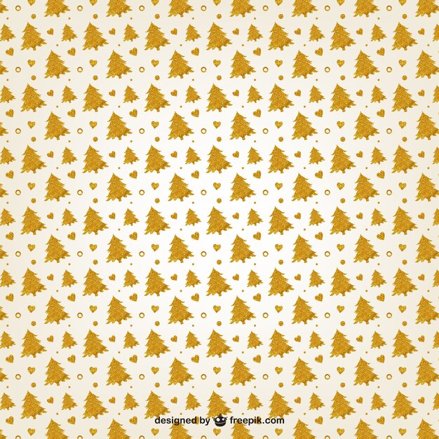 Golden christmas tress pattern