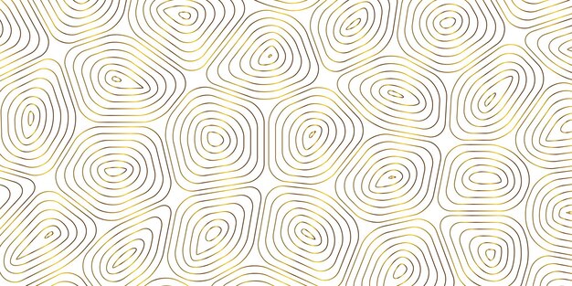 golden circular wave striped seamless pattern