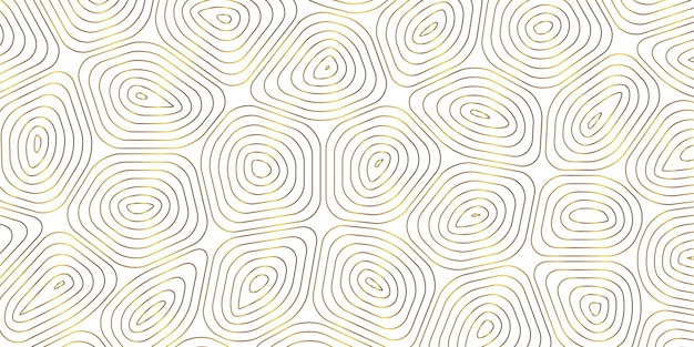 金色の円形の波の縞模様のシームレスなパターン