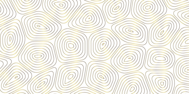 golden circular wave striped seamless pattern