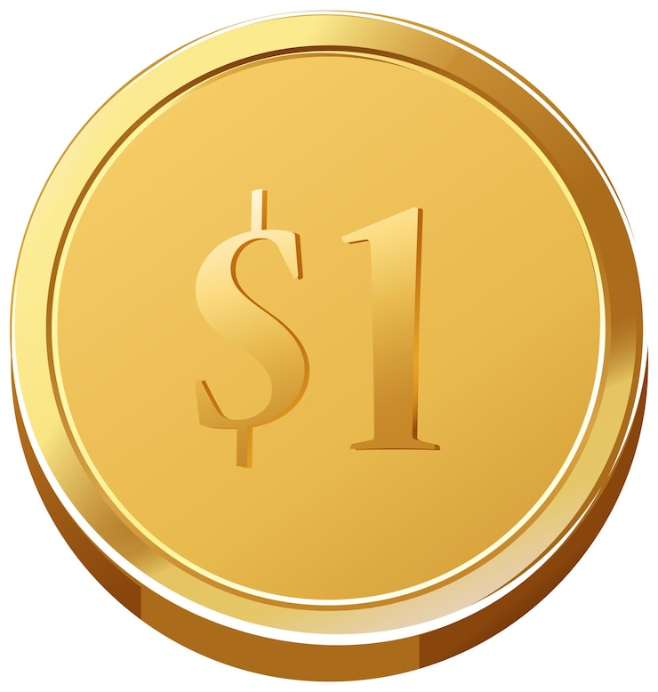 Free Vector a golden coin cartoon style isolated on white background
