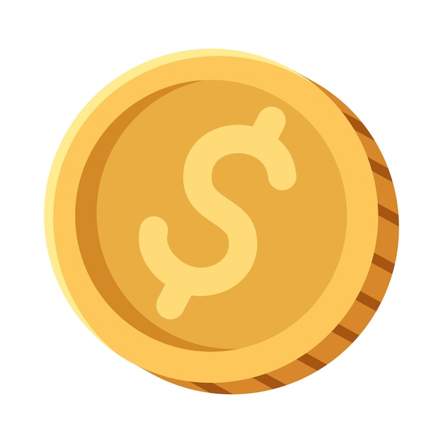 Golden coin money dollar icon