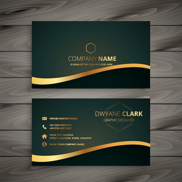 Golden company business card 