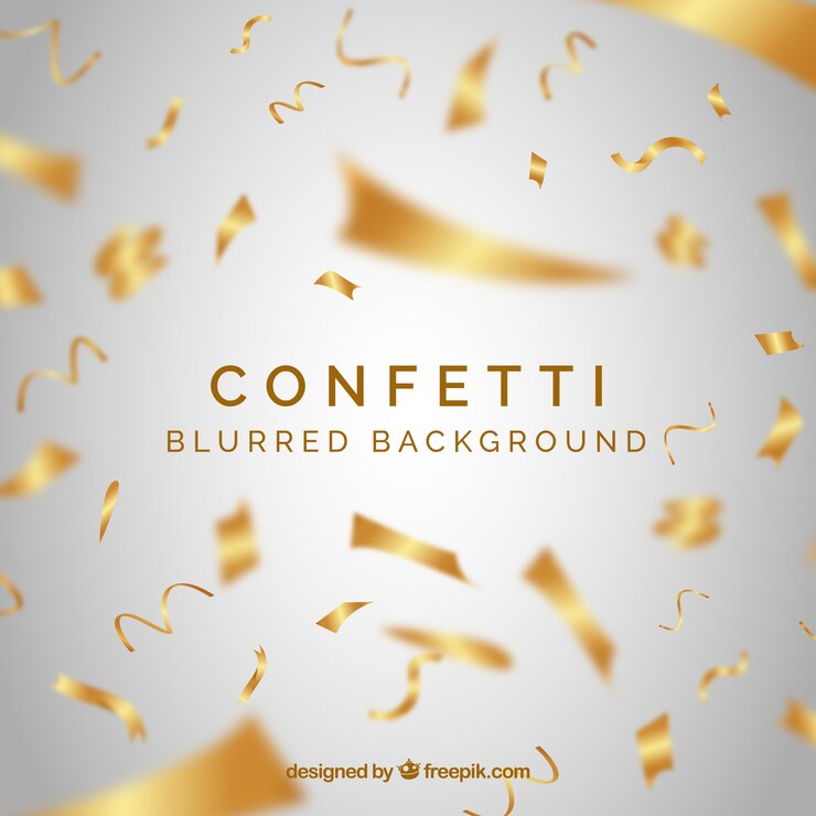 Free Vector golden confetti background in realistic style