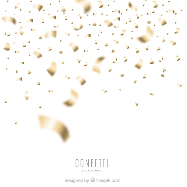 Free vector golden confetti background in realistic style