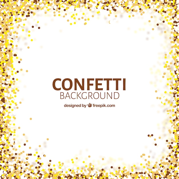 Free vector golden confetti background in realistic style