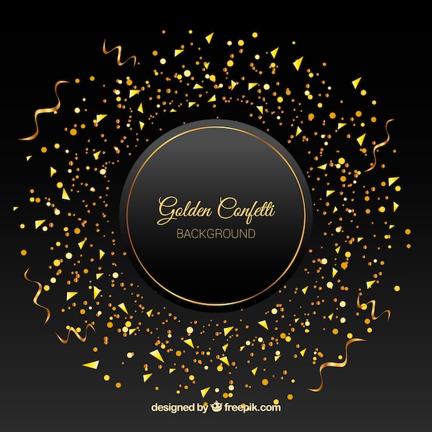 Golden confetti background