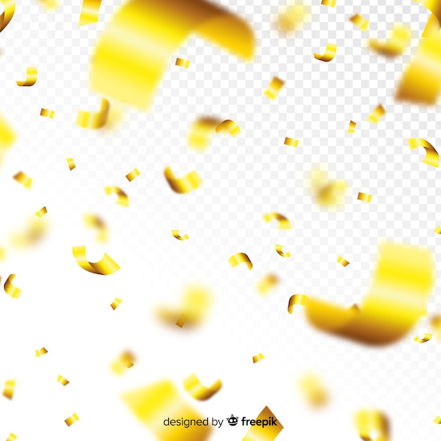 Golden confetti falling decorative background