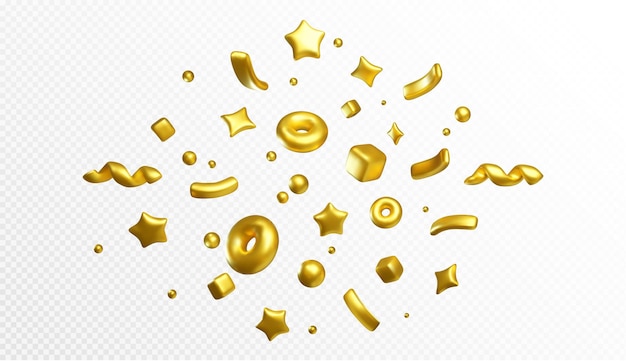 Free vector golden confetti flying in air