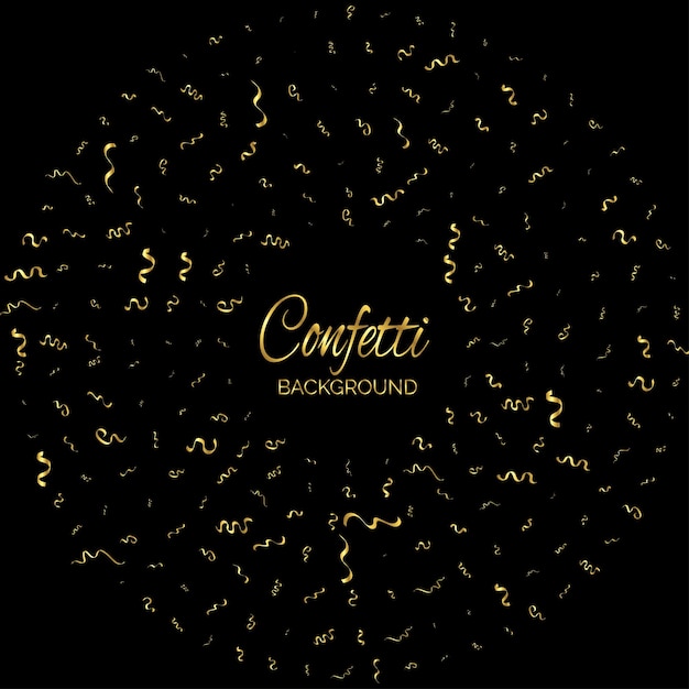 Free vector golden confetti isolated festive background vector illustration