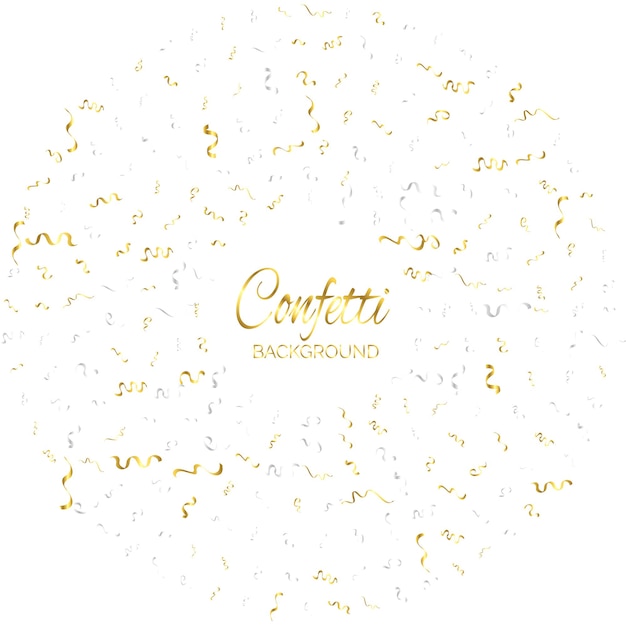 Golden confetti isolated Festive background Vector illustration