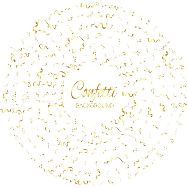 Free vector golden confetti isolated festive background vector illustration