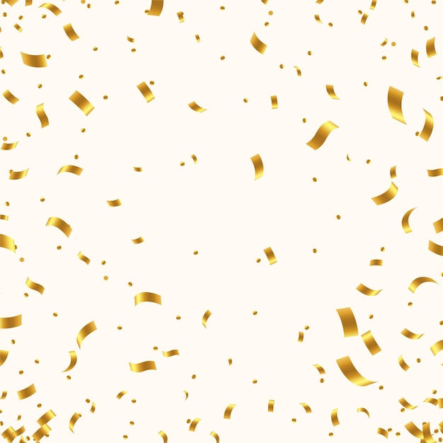 Golden confetti isolation on white background