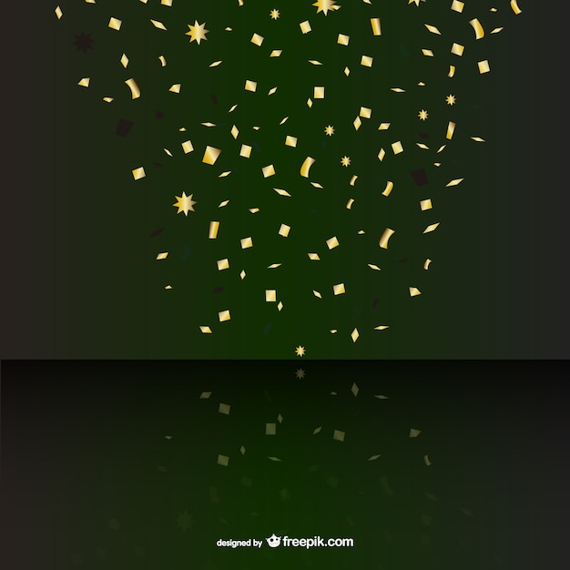 Golden confetti vector