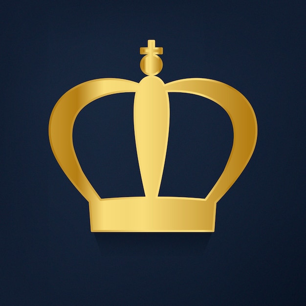 Free vector golden crown on blue background vector