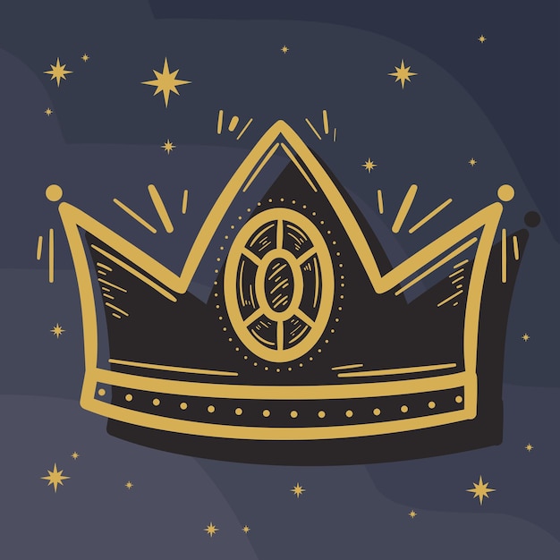 Free vector golden crown royal accessory