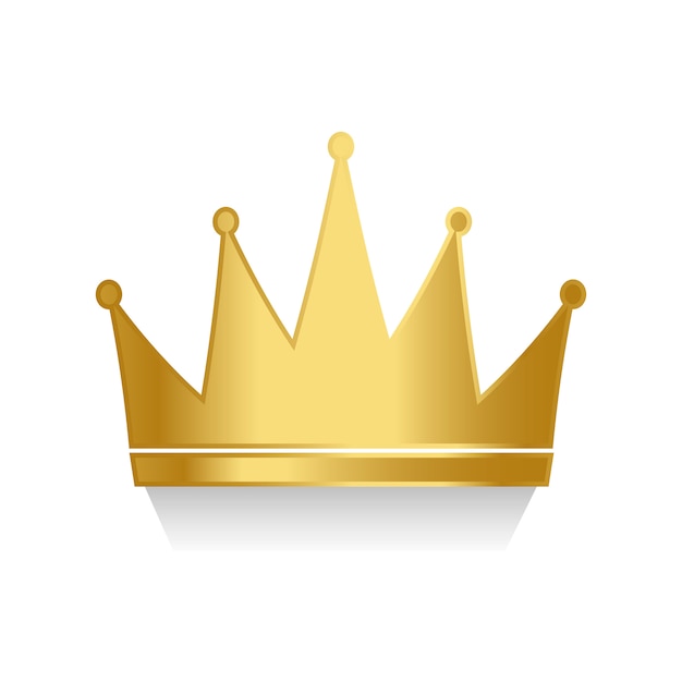 Золотая корона на белом фоне вектор