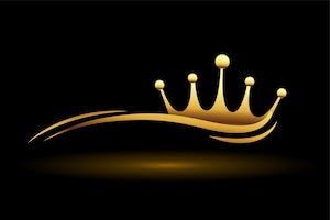 Golden crown with wave line