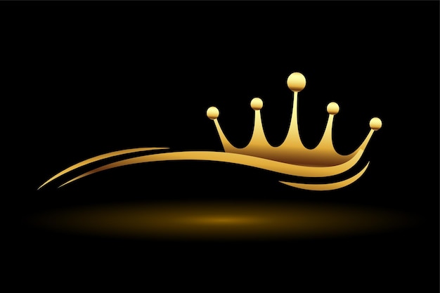 Golden crown with wave line