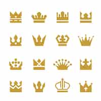 Free vector golden crowns collection